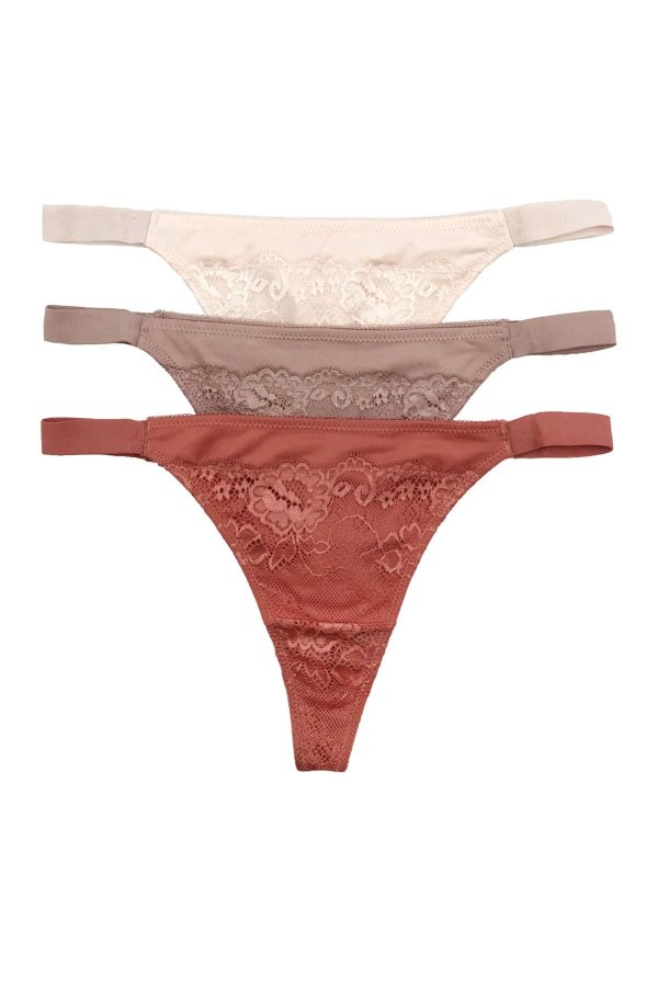 Lace and Micro Thong - Pack of 3