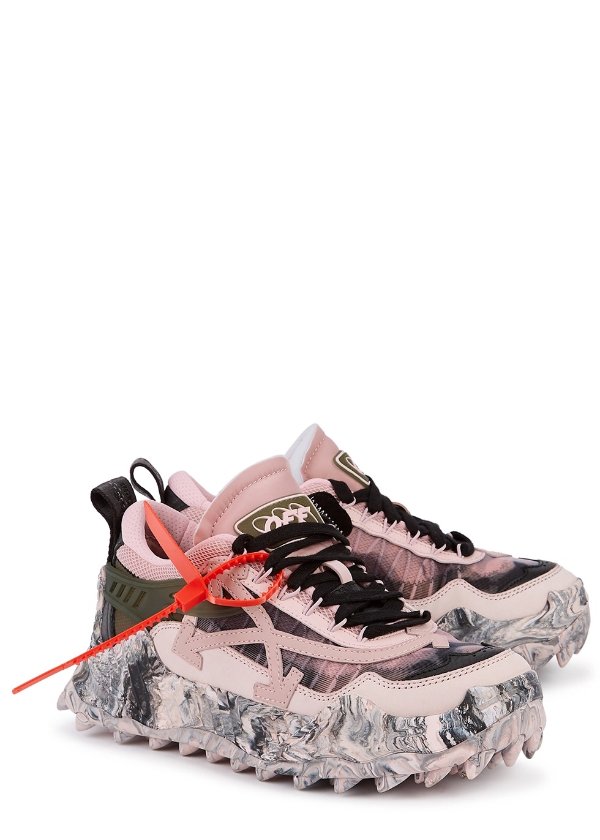 Odsy-1000 pink panelled sneakers