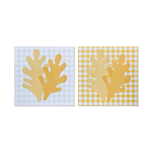 Wild Sage™ Gingham Coral Canvas Wall Art (Set of 2) | Bed Bath & Beyond