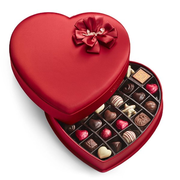 Valentine's Day Fabric Heart Chocolate Gift Box, 37 pc.