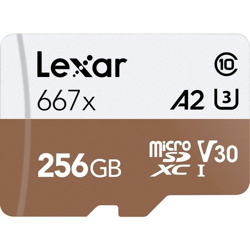 256GB Professional 667x UHS-I microSDXC Memory Card with SD Adapter
