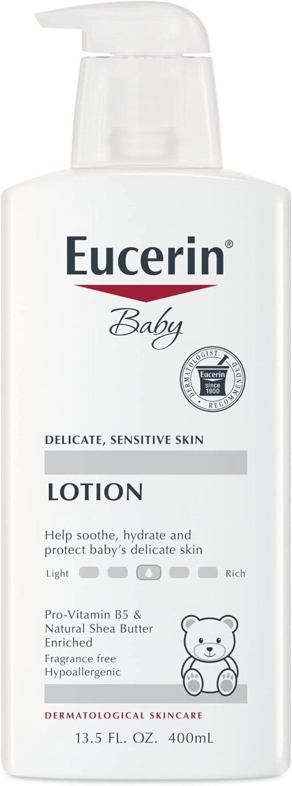 Baby Body Lotion - Hypoallergenic & Fragrance Free, Safe for Everyday Use on Sensitive Skin - 13.5 fl. oz. Pump Bottle