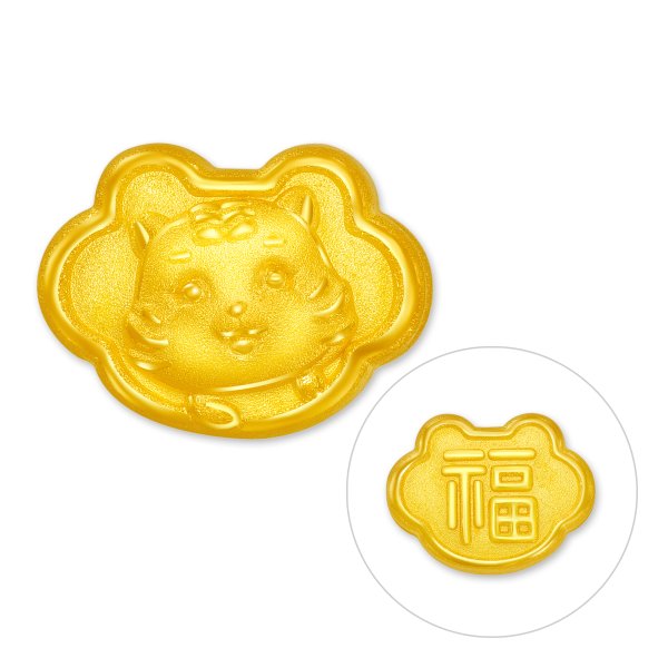 24K Gold Fortune Ruyi Tiger Charm