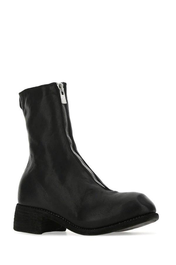 Front Zip-Up Ankle Boots
