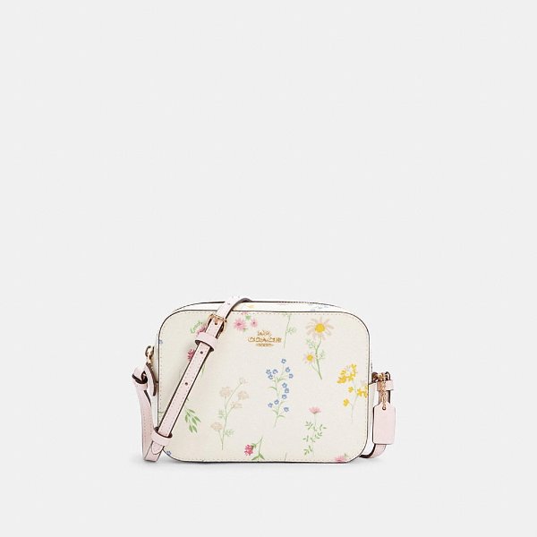 Mini Camera Bag With Spaced Wildflower Print
