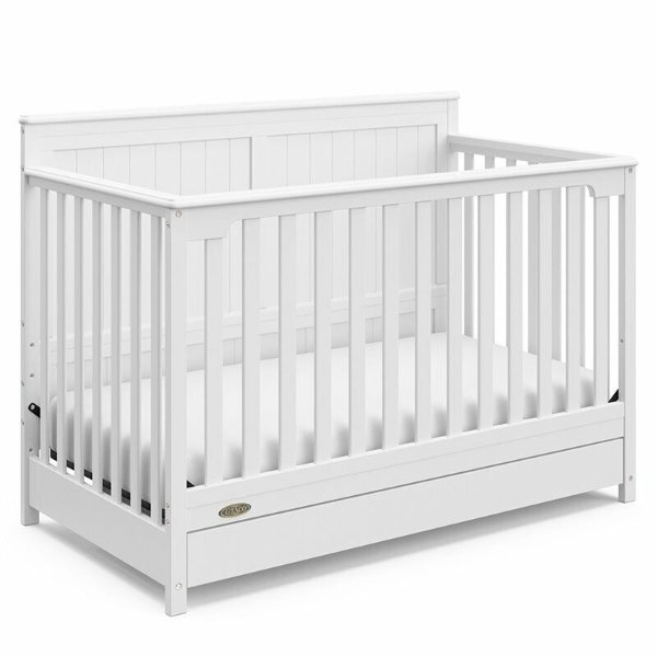 Hadley 4 in 1 Convertible Crib with Drawer in White