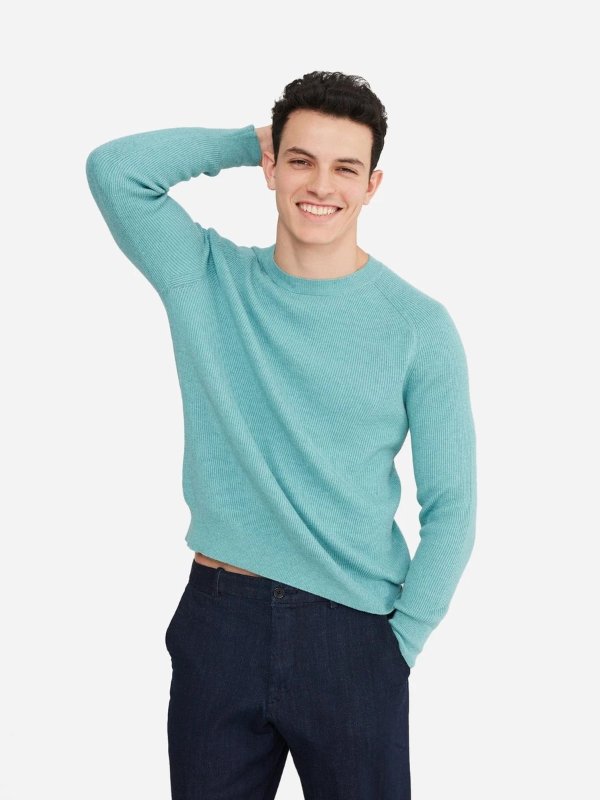 Cotton Cashmere Color Block Sweater