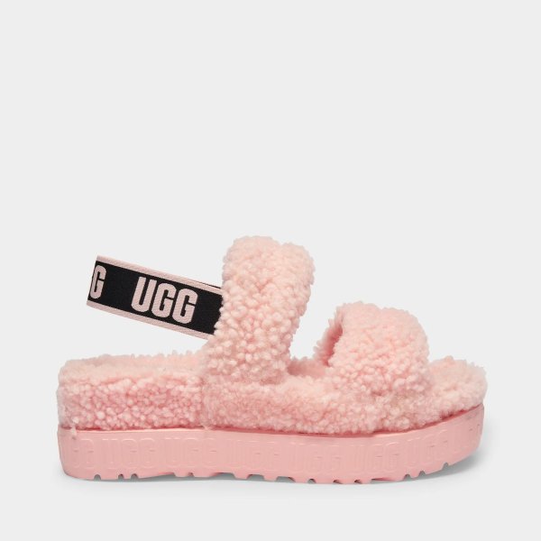 Oh Fluffita Slides in Pink Shearling