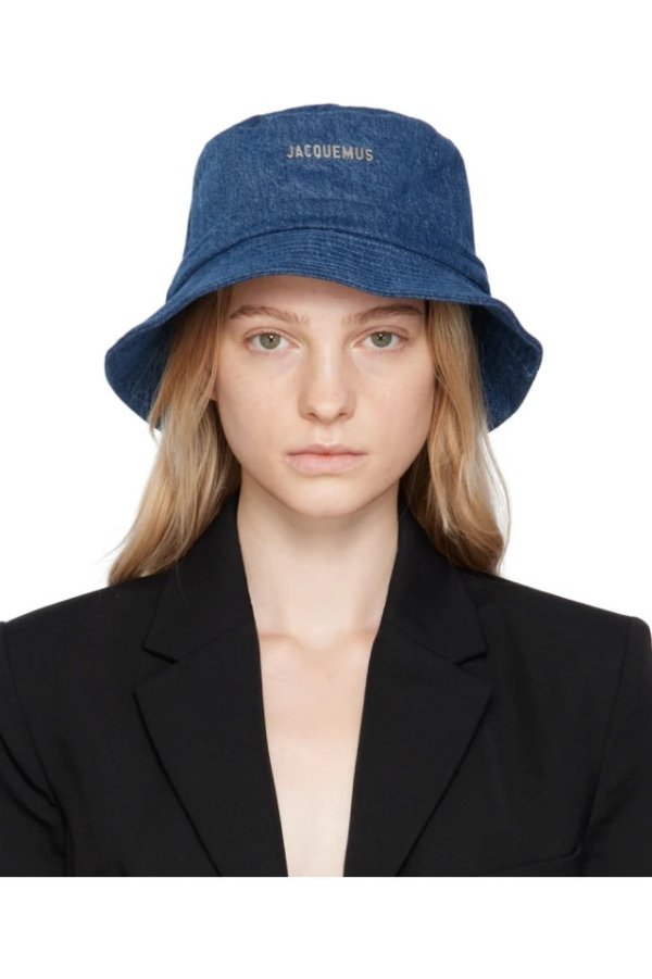 Blue Le Chouchou 'Le Bob Gadjo' Denim Bucket Hat