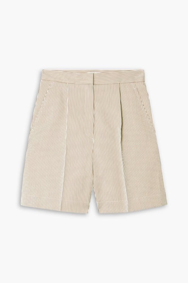 Zampino striped cotton and silk-blend shorts