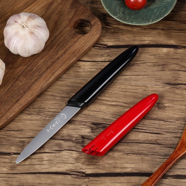 SHI BA ZI ZUO 3.6 Inch Portable Handy Fruit Knife Peeler with Sheath for Precise and Accurate Cuttings