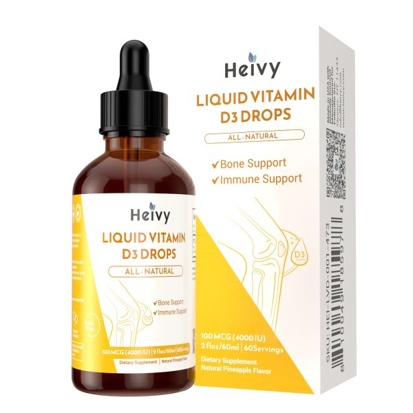 Heivy Liquid Vitamin D3 Drops - BONE & IMMUNITY SUPPORT