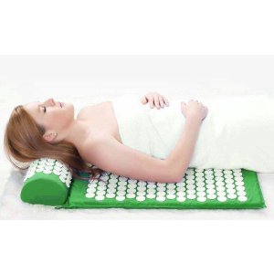 HemingWeigh 针炙按摩垫枕头套装+收纳袋(绿色)