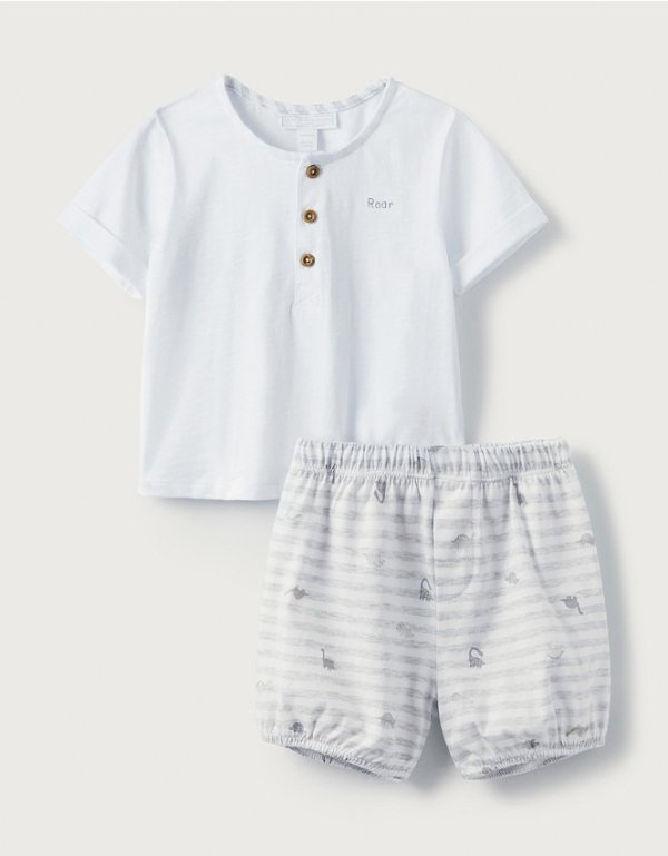 Little Dinosaur T-Shirt & Shorts Set | View All Baby | The White Company