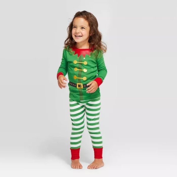 Toddler Holiday Elf Pajama Set - Wondershop™ Green