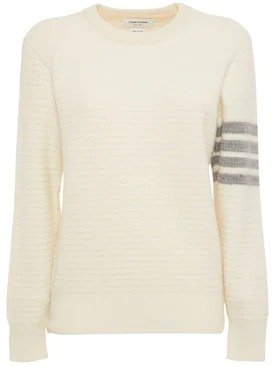 WOOL & CASHMERE KNIT FOUR BAR SWEATER
