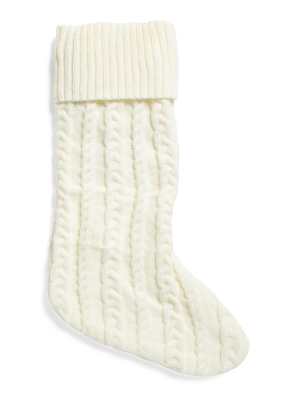 Wooden Bone Cable Knit Stocking | Project Merry | Marshalls
