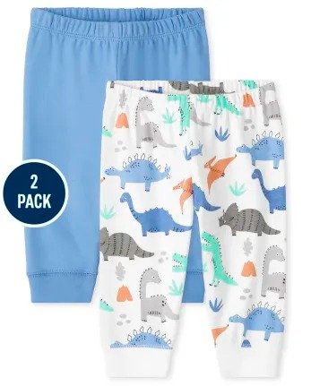 Baby Boys Dino And Solid Knit Pants 2-Pack | The Children's Place - SKY BLUE