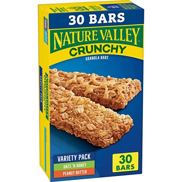 Granola Bars, Crunchy, Peanut Butter and Oats 'n Honey, 30 ct
