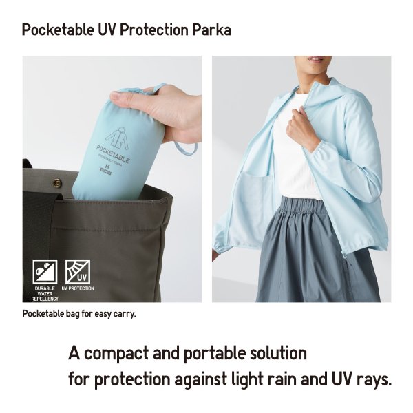WOMEN POCKETABLE UV PROTECTION PARKA