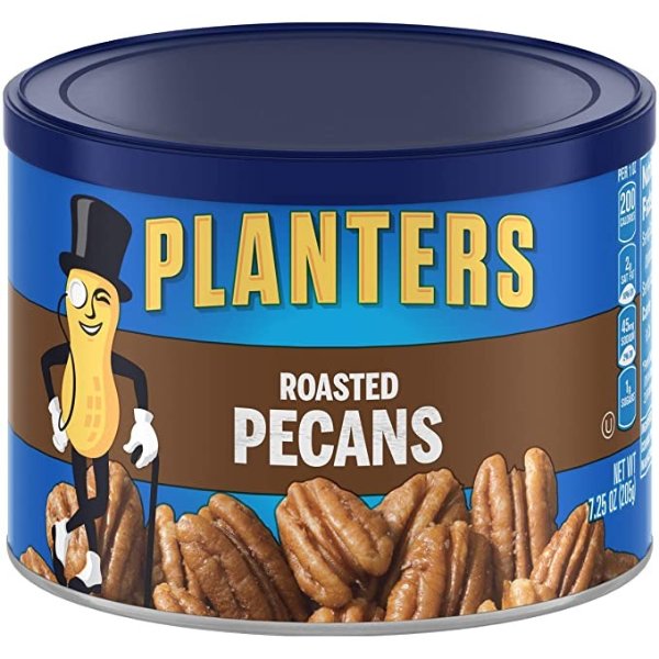 Roasted Pecans, 7.25 oz. Resealable Canister - Salted Pecans - Snacks for Adults - Kids Snacks - Vegan Snacks, Kosher