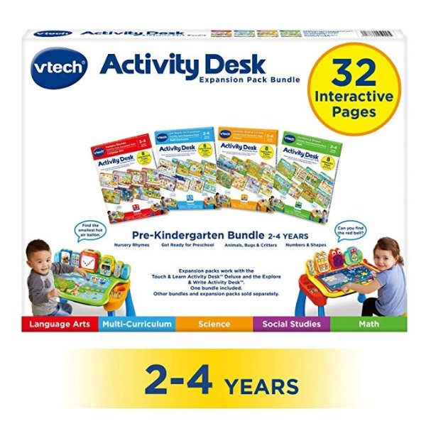 Activity Desk 4-in-1 Pre-Kindergarten Expansion Pack Bundle for Age 2-4