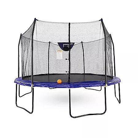 14' Round Trampoline with Enclosure and Basketball Hoop - Blue - Sam's Club