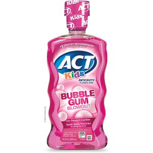 ACT需勾选额外优惠券儿童防蛀含氟漱口水，泡泡糖口味
