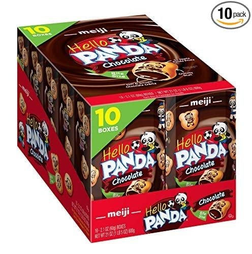 Cookies, Chocolate Creme Filled - 2.1 oz, Pack of 10 - Bite Sized Cookies with Fun Panda Sports
