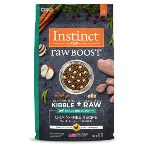 Raw Boost Large Breed Puppy Grain-Free Recipe with Real Chicken Dry Dog Food with Freeze-Dried Raw Pieces, 20 lbs. | Petco