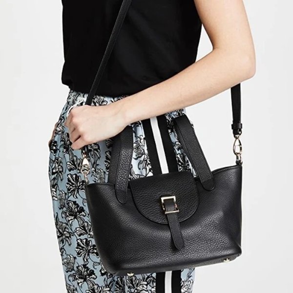 Thela Mini Black Leather Cross Body Bag for Women