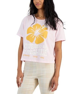 Juniors' Powered By Sunshine Graphic T-Shirt