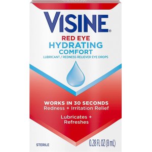 Visine Red Eye Hydrating Comfort Redness Relief Lubricating Eye Drops, 0.28 fl. oz