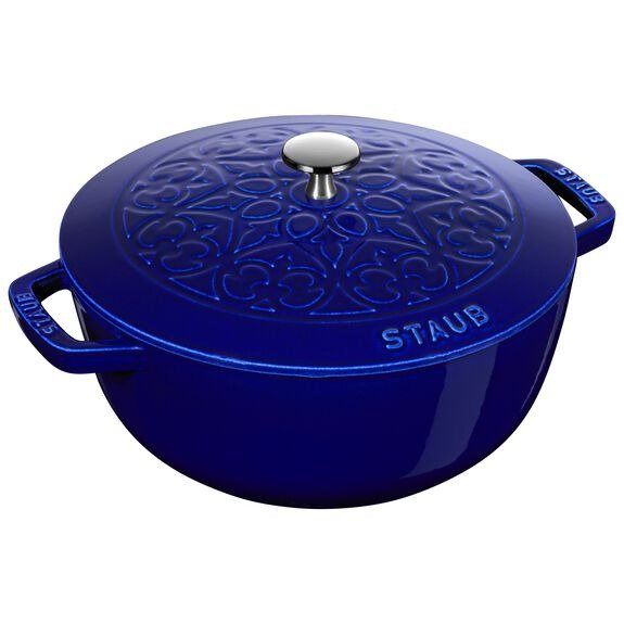 Cast Iron 3.75-qt Essential French Oven with Lilly Lid - Dark Blue