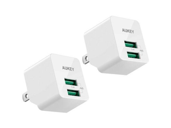 AUKEY USB Wall Charger with Foldable Plug 2-PACK Ultra Compact USB Charger Dual-Port 2.4A Output 12W Charger Adapter for iPhone 12 Pro Max iPad Pro Air AirPods Pro Samsung Galaxy Note10 S9 PA-U32 - Newegg.com
