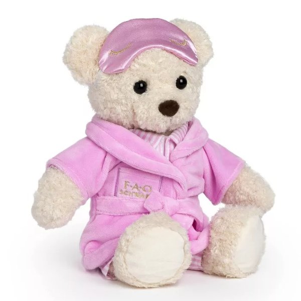 Toy Plush Bear in Pajamas - pink with eye mask Valentine&#39;s Day