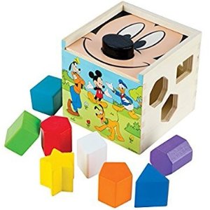 Melissa & Doug Mickey Mouse & Friends Wooden Shape Sorting Cube Baby Toy