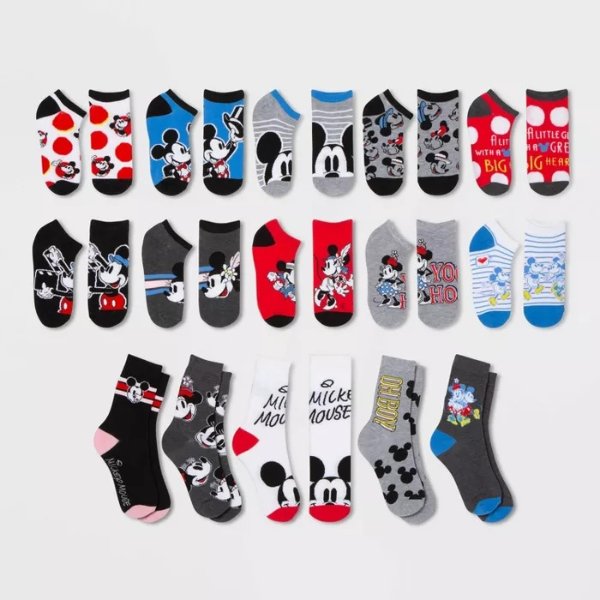 Women's Mickey Mouse & Friends 15 Days of Socks Advent Calendar - Assorted Colors One Size