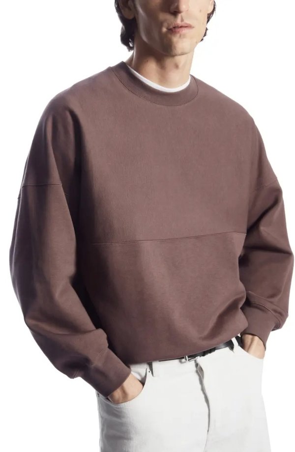 Oversize Exposed Seam Organic Cotton Sweatshirt