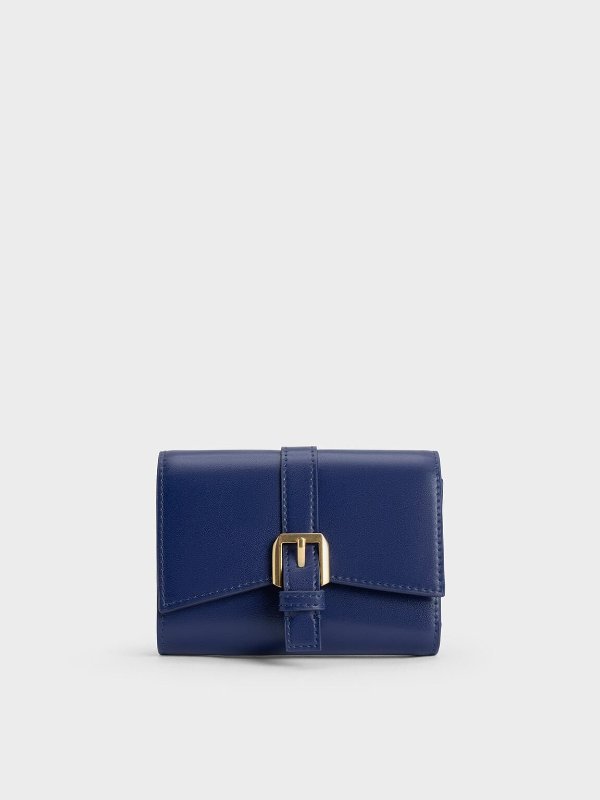 Navy Annelise Belted Wallet | CHARLES & KEITH