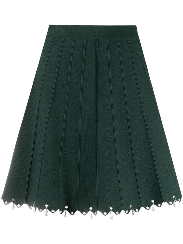 bead-embellished A-line skirt