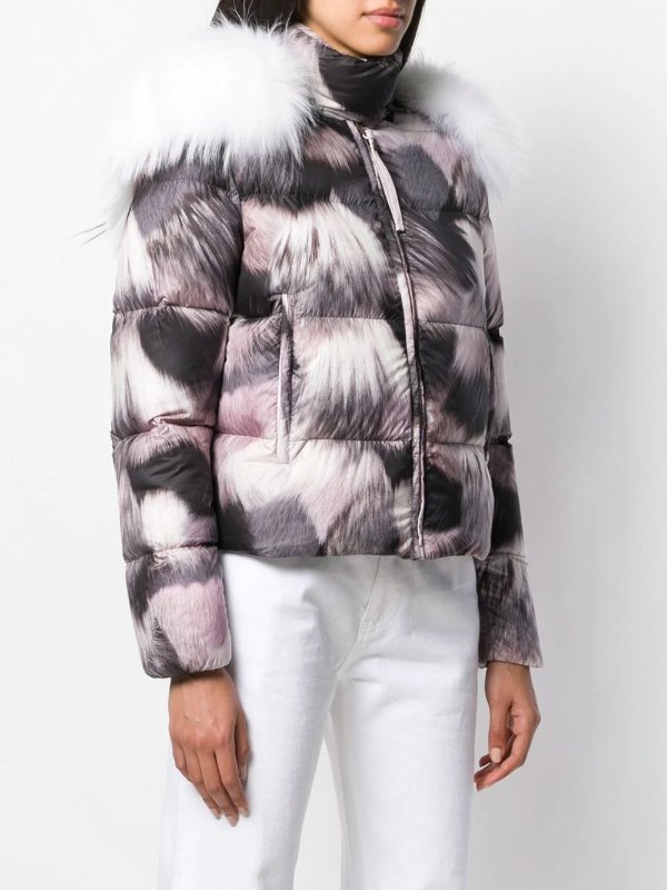 fur-print puffer jacket