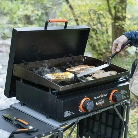 Adventure Ready 2-Burner 22" Propane Griddle with Hard Cover in Black