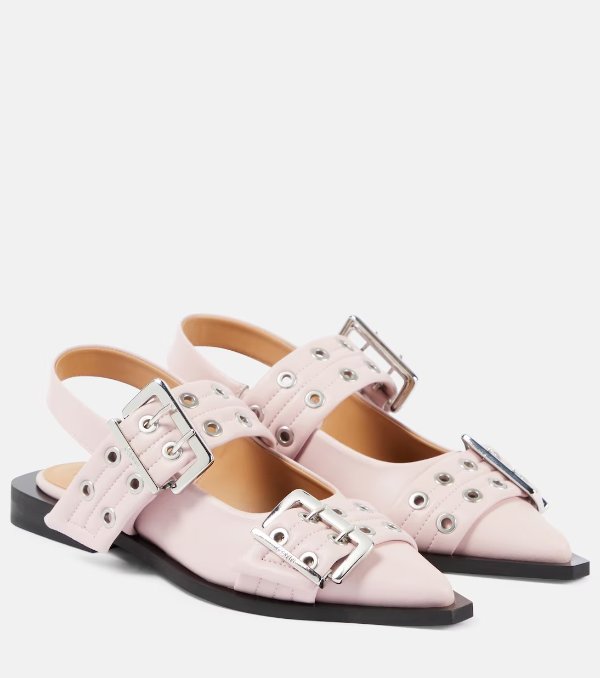 粉色穆勒凉鞋