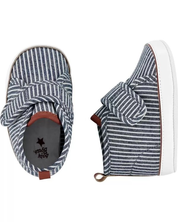 Hickory Stripe High-Top Baby Shoes