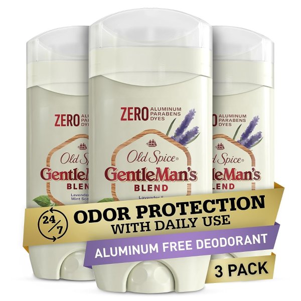 Old Spice Men's Deodorant Aluminum Free Lavender & Mint, 3.0oz (Pack of 3)