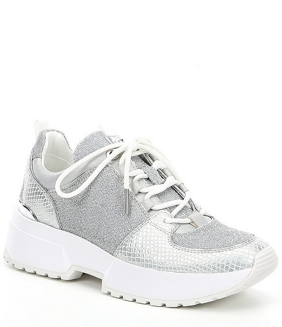Cosmo Snake Print Leather Wedge Trainers | Dillard's