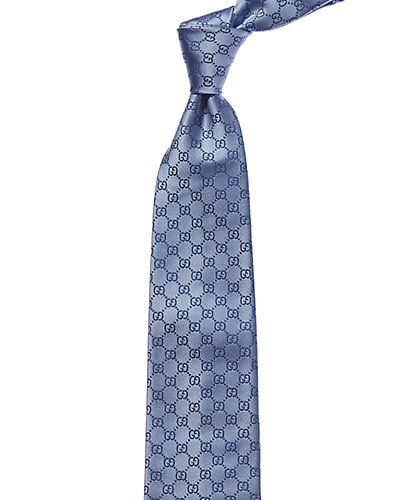 Blue Interlocking G Logo Silk Tie