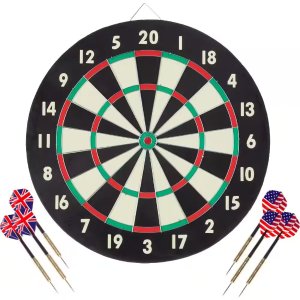 Trademark Games Dart Board Game Set with Six 17 g Brass Tipped Darts