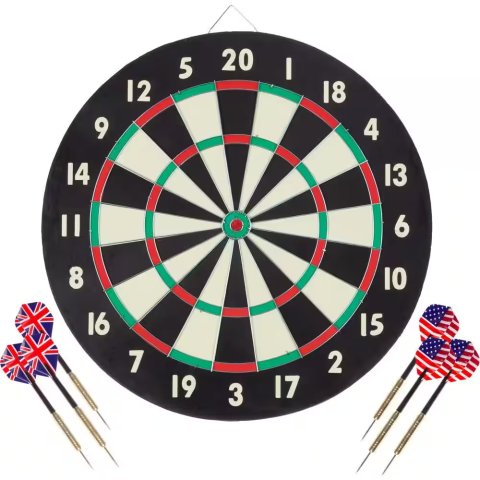 Trademark Games Dart Board Game Set with Six 17 g Brass Tipped Darts